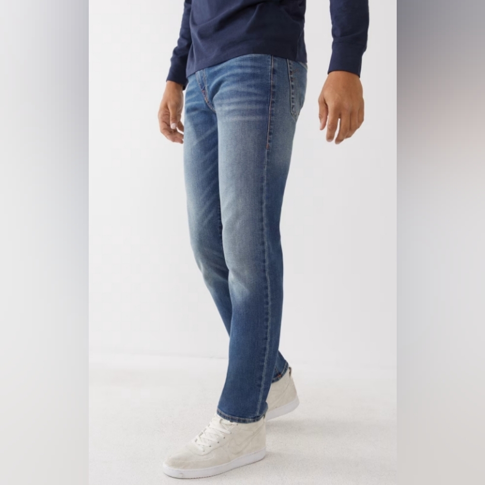 True Religion Men's Geno Relaxed Slim Dark Rise Denim Jeans 40/34